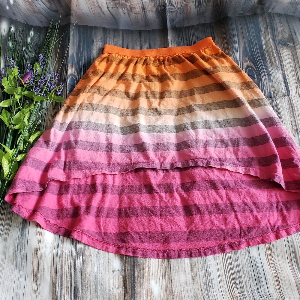 Children's place GIRLS STRIPED HI LO SKIRT SZ 5/6